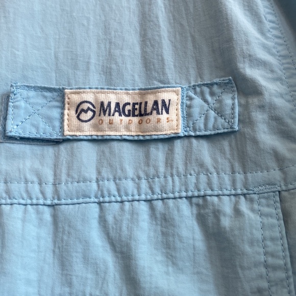 Magellan Light Blue Fishing Gear Short Sleeve Button Down Shirt - Picture 2 of 5